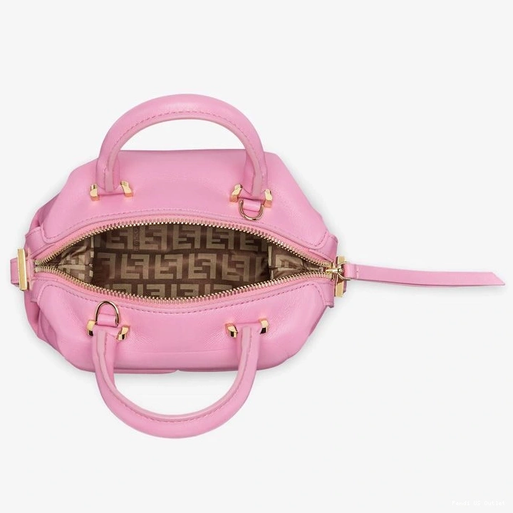 Cheap HOT In FF Pink Cube Mini Bag Nappa Fendi Leather 0720